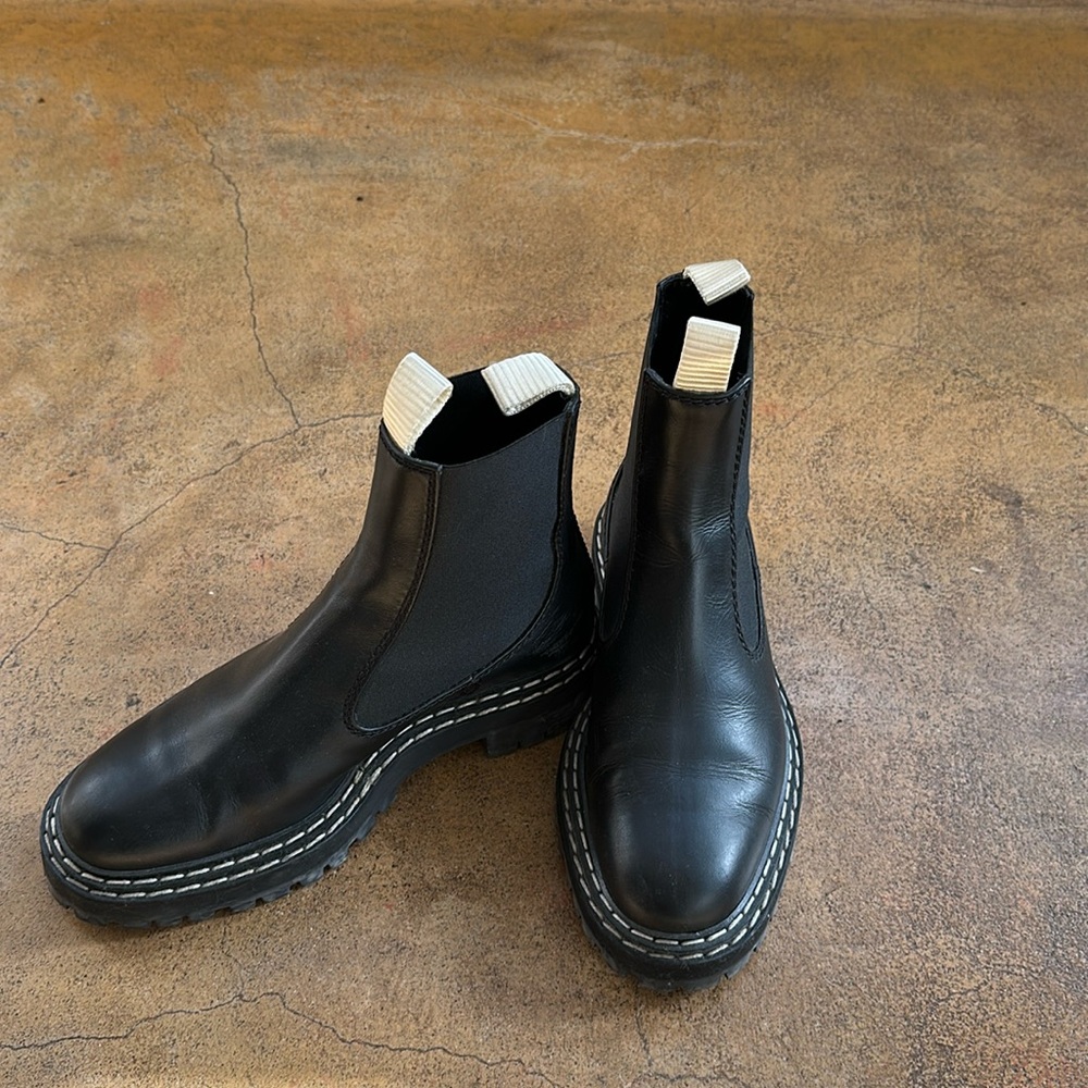 Proenza Schouler black lug sole boots